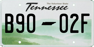 TN license plate B9002F
