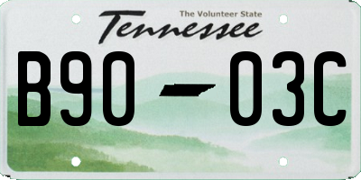 TN license plate B9003C