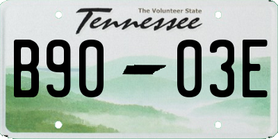 TN license plate B9003E