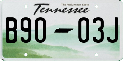 TN license plate B9003J