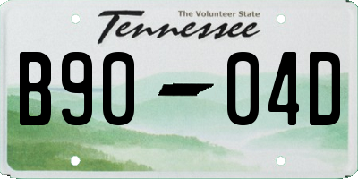 TN license plate B9004D