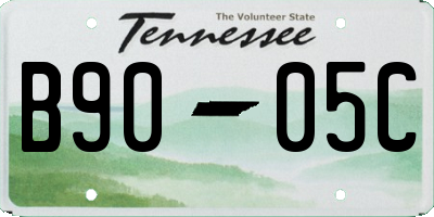 TN license plate B9005C