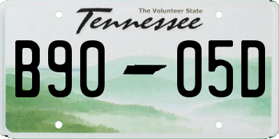 TN license plate B9005D