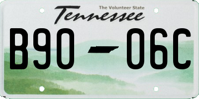 TN license plate B9006C