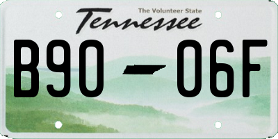 TN license plate B9006F