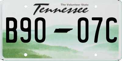 TN license plate B9007C