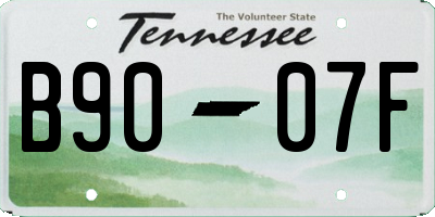 TN license plate B9007F