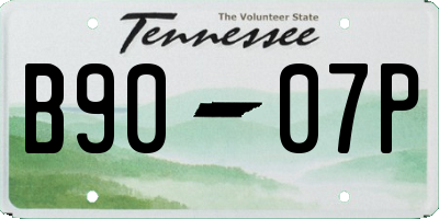 TN license plate B9007P