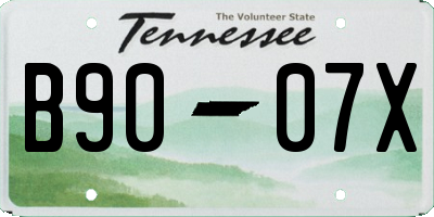 TN license plate B9007X