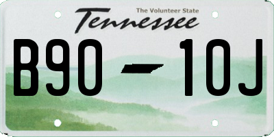 TN license plate B9010J