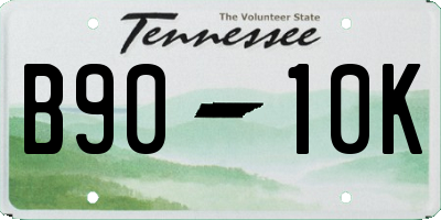 TN license plate B9010K