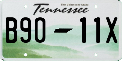 TN license plate B9011X