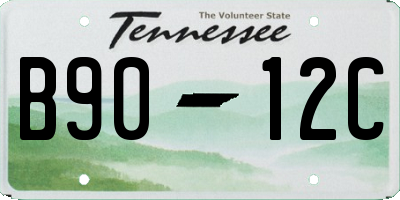 TN license plate B9012C
