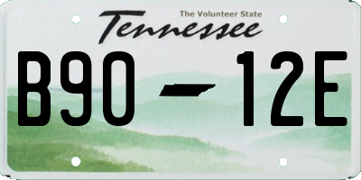 TN license plate B9012E