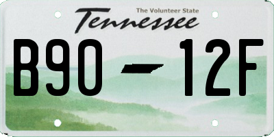 TN license plate B9012F