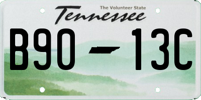 TN license plate B9013C