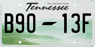 TN license plate B9013F