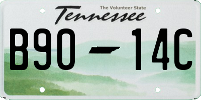 TN license plate B9014C
