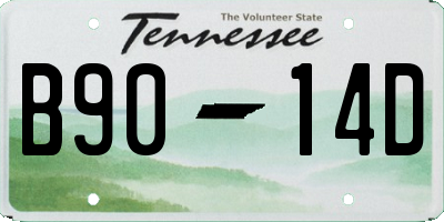 TN license plate B9014D