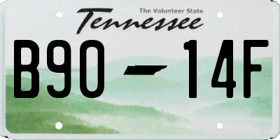 TN license plate B9014F