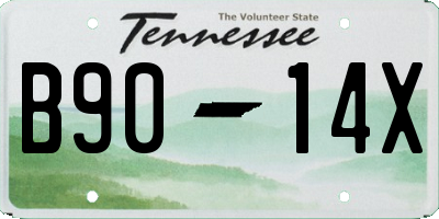 TN license plate B9014X