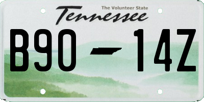 TN license plate B9014Z