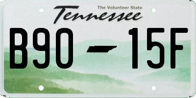 TN license plate B9015F