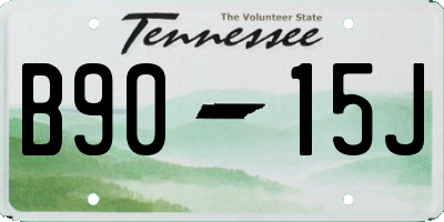TN license plate B9015J