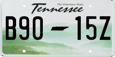 TN license plate B9015Z