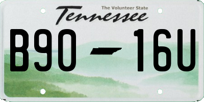 TN license plate B9016U