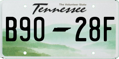 TN license plate B9028F