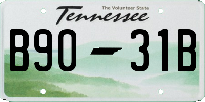 TN license plate B9031B