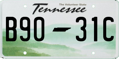 TN license plate B9031C