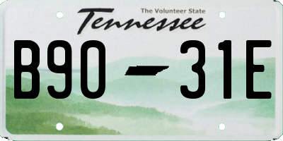 TN license plate B9031E
