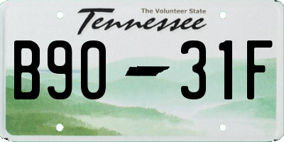 TN license plate B9031F