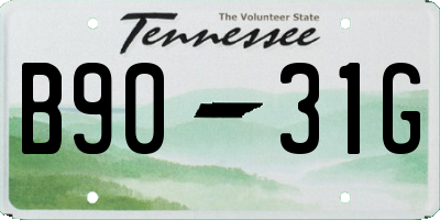 TN license plate B9031G