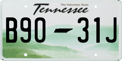 TN license plate B9031J