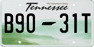 TN license plate B9031T