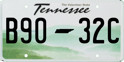 TN license plate B9032C
