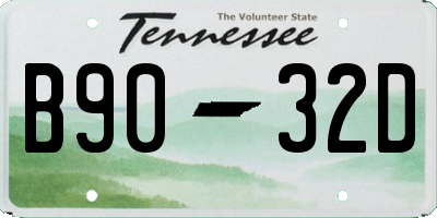 TN license plate B9032D
