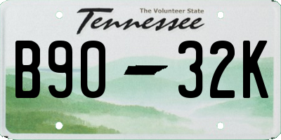 TN license plate B9032K
