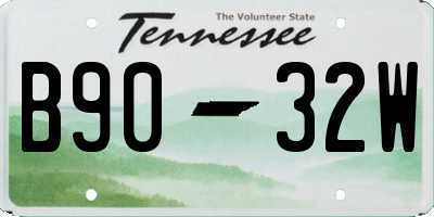 TN license plate B9032W