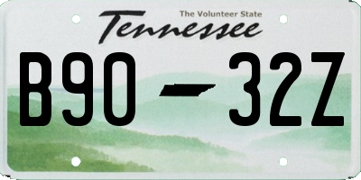 TN license plate B9032Z