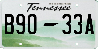 TN license plate B9033A
