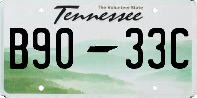 TN license plate B9033C