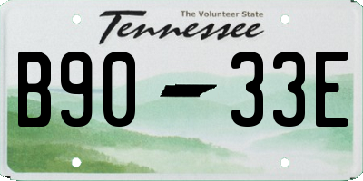TN license plate B9033E