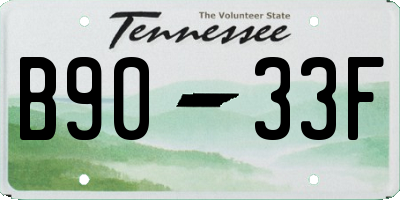 TN license plate B9033F
