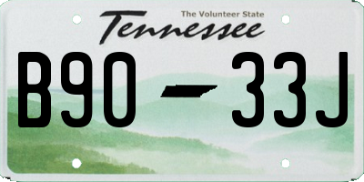 TN license plate B9033J