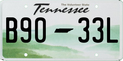 TN license plate B9033L