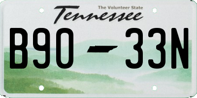 TN license plate B9033N